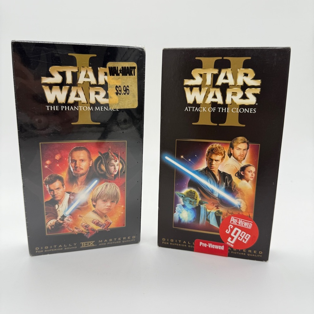 Star Wars VHS Phantom Menace Attack of the Clones Movie